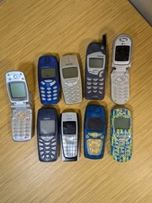 KPS Lot Of 9 Vintage Brick & Flip Cell Phone Cellphones Untested - As Is Parts