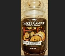 Yankee Candle Bourbon Wood Barrels Large Lable Jar White Bottom UK New 2017