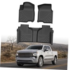 Floor Mats for 2019 black 19-26 Silverado/Sierra Fit w/Under-Seat Storage 