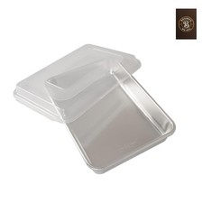 Natural Aluminum Commercial Cake Pan with Lid, Rectangle Pan with Lid Silver,...