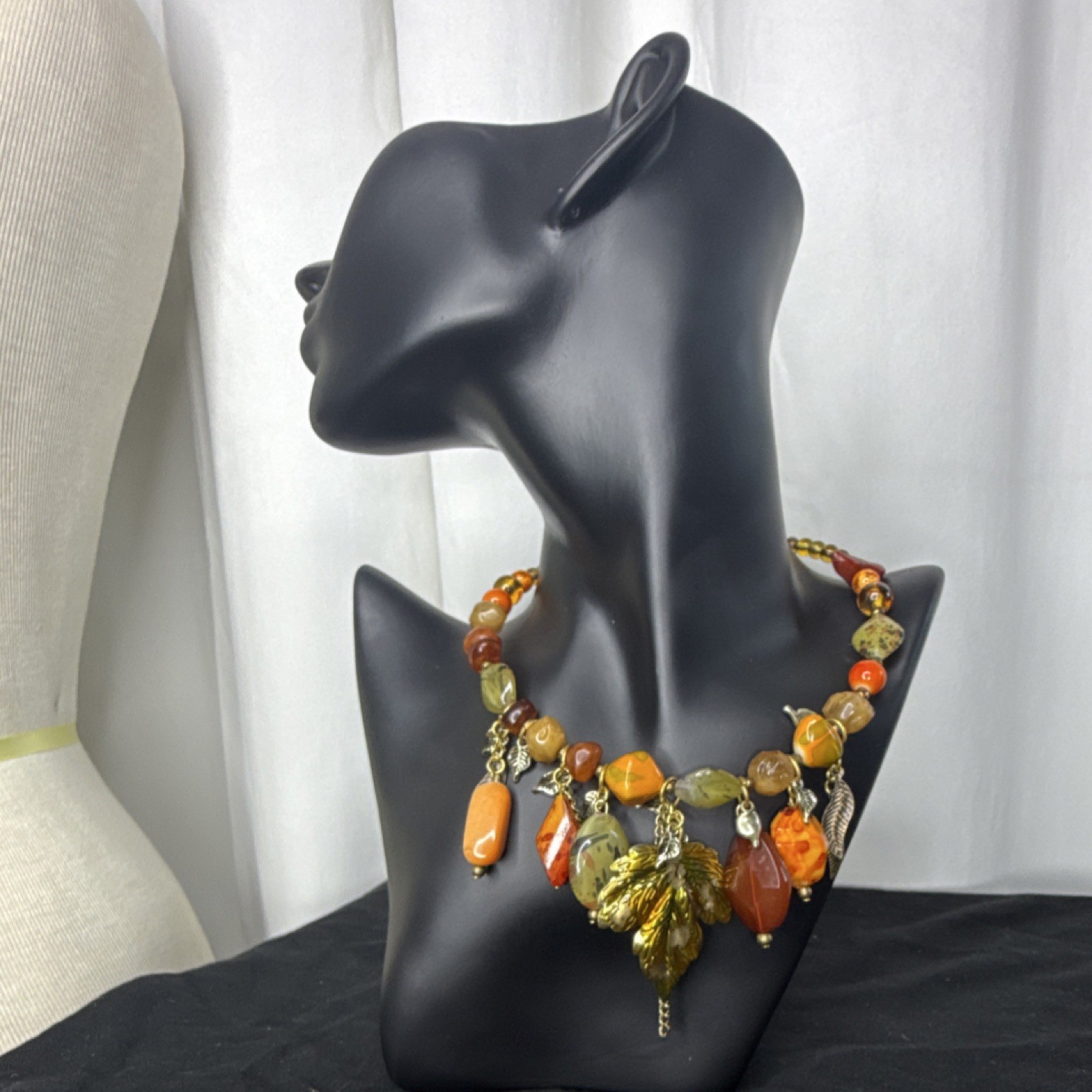 Handcrafted Multicolor Agate Beaded Statement Nec… - image 1