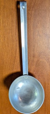 Vintage Aluminum Water Barrel Dipper Ladle Farm House Primitive Handle 13 in