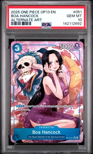 2025 ONE PIECE OP13-CARRYING ON HIS WILL ALTERNATE ART #051 BOA HANCOCK PSA 10