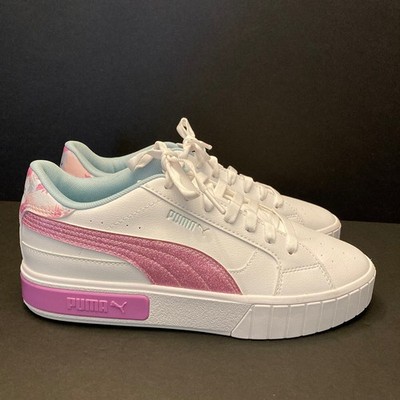 Puma Cali Star Fly Mingo Lace Up Juniors 7C EU 39 White Pink Sneakers Womens 8.5