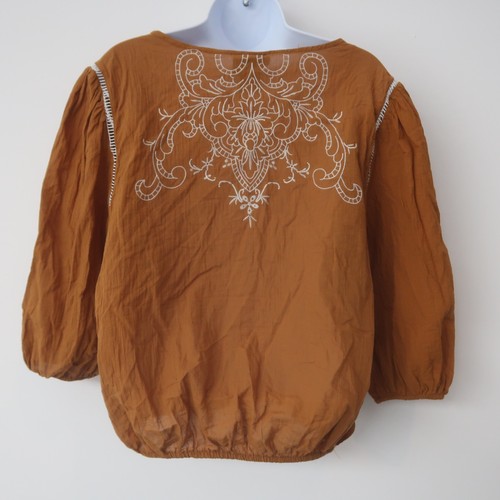 Blusa boho Liv Los Angeles grande nappe ricamate contadina cotone festival - Foto 6 di 8