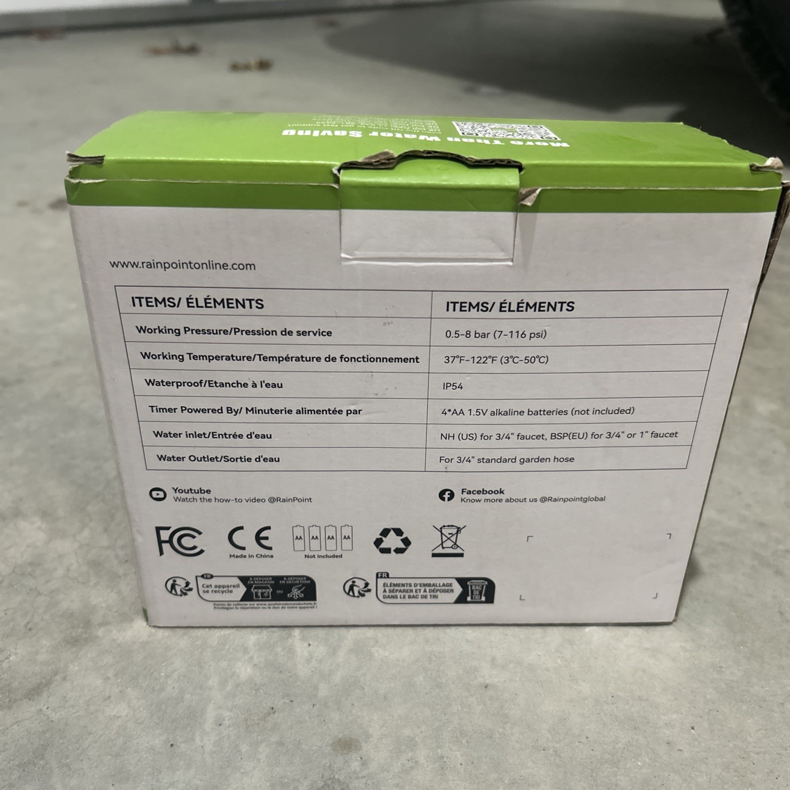 RainPoint WiFi Water Timer for Garden Hose with Brass Inlet, 2-Zone Smart Hose T