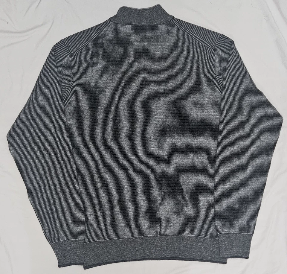 Suéter Peter Millar Crown Para Hombre XL Cuarto Cremallera Gris Tejido Lujo Lana Cachemira Foto 2 de 4