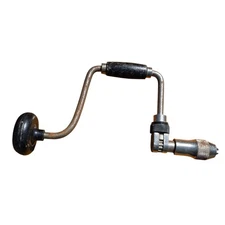 Vintage FULLER Hand Crank Drill Brace Wooden Handle and Knob 