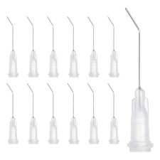 25Pcs 1Inch 27Ga 45° Angled Dispensing Needles, Clear