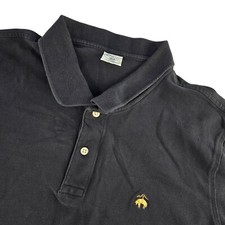 Brooks Brothers Mens XL Black Slim Fit Golden Fleece Logo Pique Polo Shirt