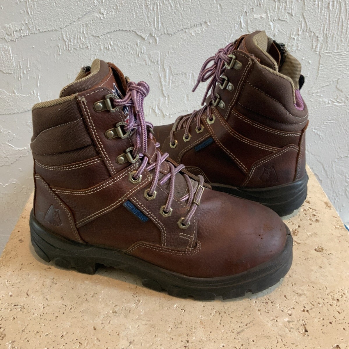 Steel Blue Southern Cross Zip brown steel toe safety Womens boots US UK6