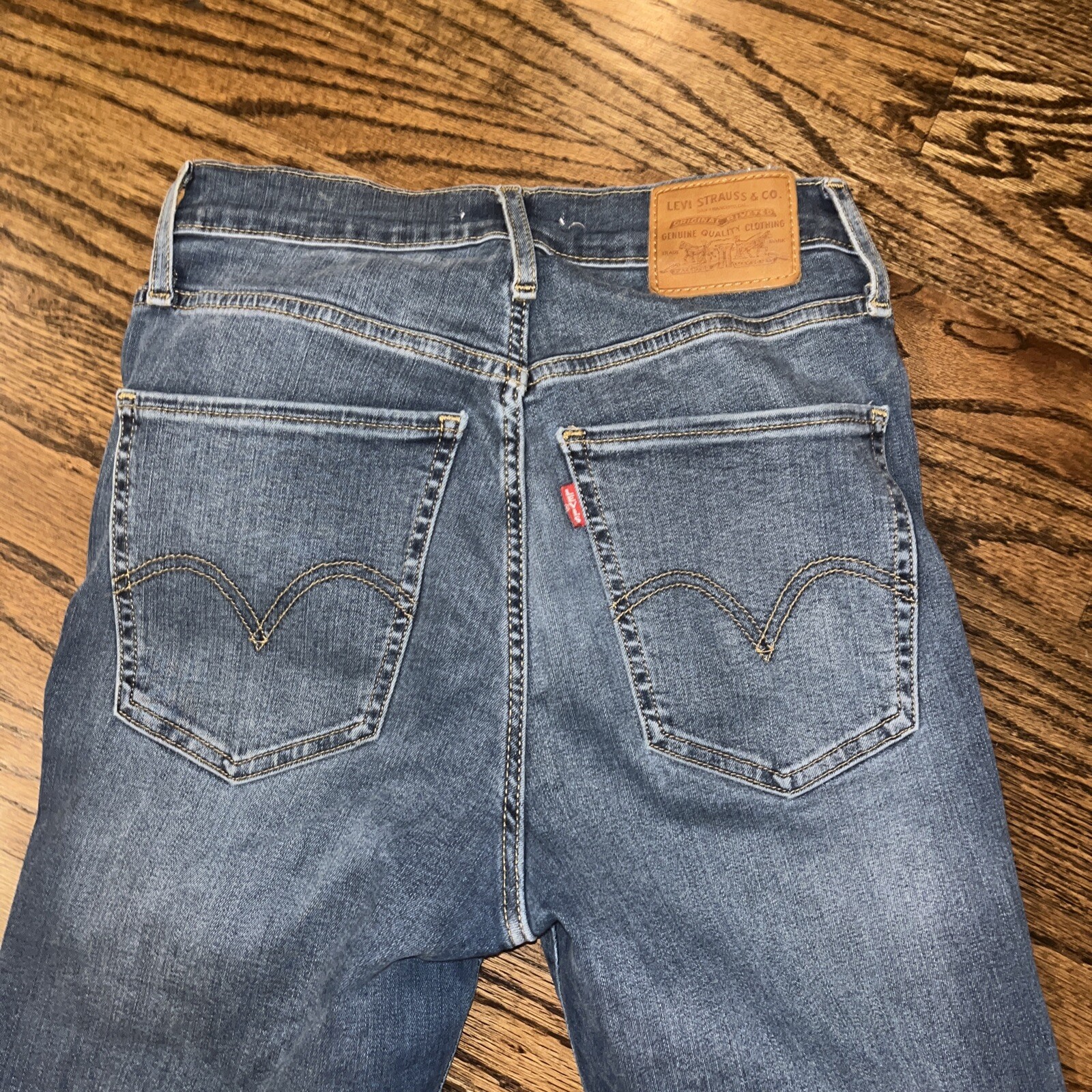 LEVI'S Mile High Super Skinny Med Wash Blue Denim Jeans Womens 25 X 29 - View 9