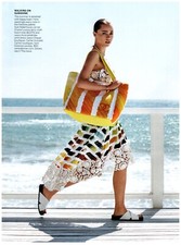 Model Suki Waterhouse Chanel Sunny Beach Tote Lace Dress magazine CLIPPING photo