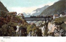 A2624) SWITZERLAND, CANTON URI, GOSCHENEN, IRON BRIDGE BY TRAIN.