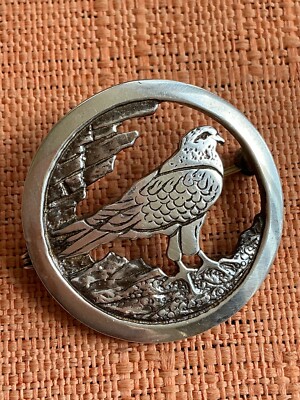 Vintage schottische Silber Greifvogel Brosche, Seeadler, Fischadler von Malcolm Gray