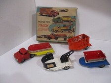 Trucking Set N Original Box- All Tin- Made in Japan- Friction Works-nICE
