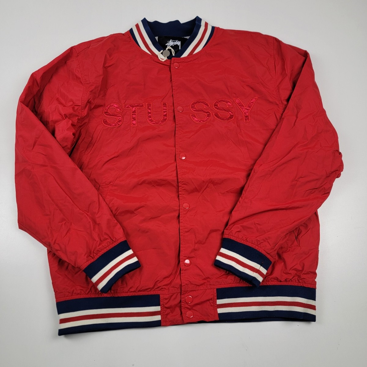 stussy jacket red
