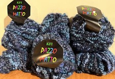 Pazzo Matto Yarn KFI 5 Balls, Washable Wool Acrylic Blend Ocean Blues 6
