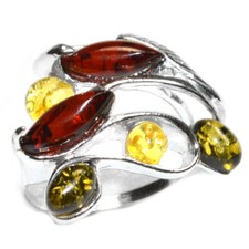 4.7g Authentic Baltic Amber 925 Sterling Silver Ring Jewelry N-A7454 s.5.5