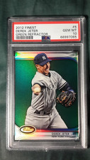 2012 TOPPS FINEST GREEN REFRACTOR DEREK JETER CARD #5 PSA 10 #'D 75/199 YANKEES