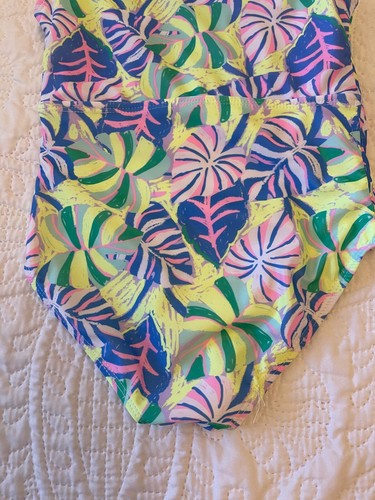 Girls one piece Swimsuit Tropical Floral Ruffled ~ Girls S 6-6X ~ Excellent - Picture 9 of 9