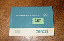 Genuine Mercedes 220 220s Owners Manual Handbook. 1965
