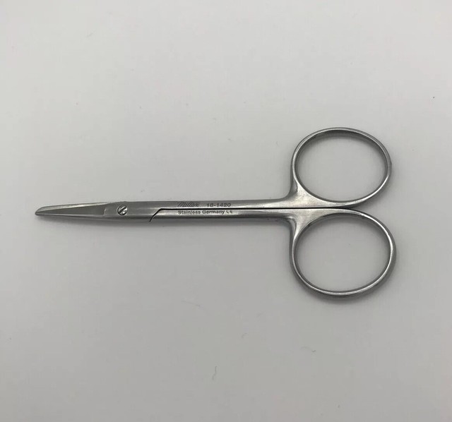 Miltex 181420 Knapp Iris Scissor, 4" Length, Sharp/Blunt Tip, Straight