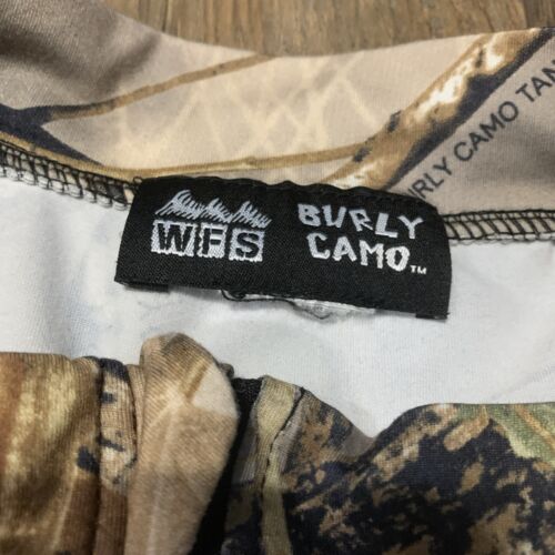 WFS Burly Camo Element Gear Shirt 1/4 Zip Long Sleeve Brown Oak Leaf Tan - Picture 7 of 8