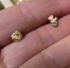 14KT Gold Small Single Earrings. .35 Gr