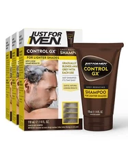 Control GX Shampoo Pack of 3 Reduces Grey for Light Shades 4 Fl Oz Each