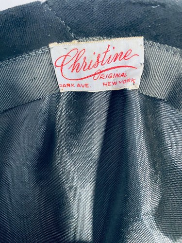 Vintage Ladies Dress Hats Pink Satin w/ Lace + Christine Original Black Feather - Picture 11 of 11
