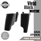 Vivid Black 2 into 1 Extended Bag Stretched Saddlebag For 14+ Harley Touring