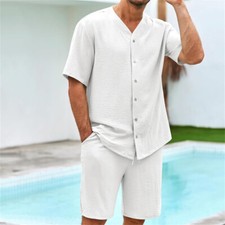 Men Summer Outfit 2-Piece Set Short Sleeve T-Shirt and Shorts Sweatsuit Set