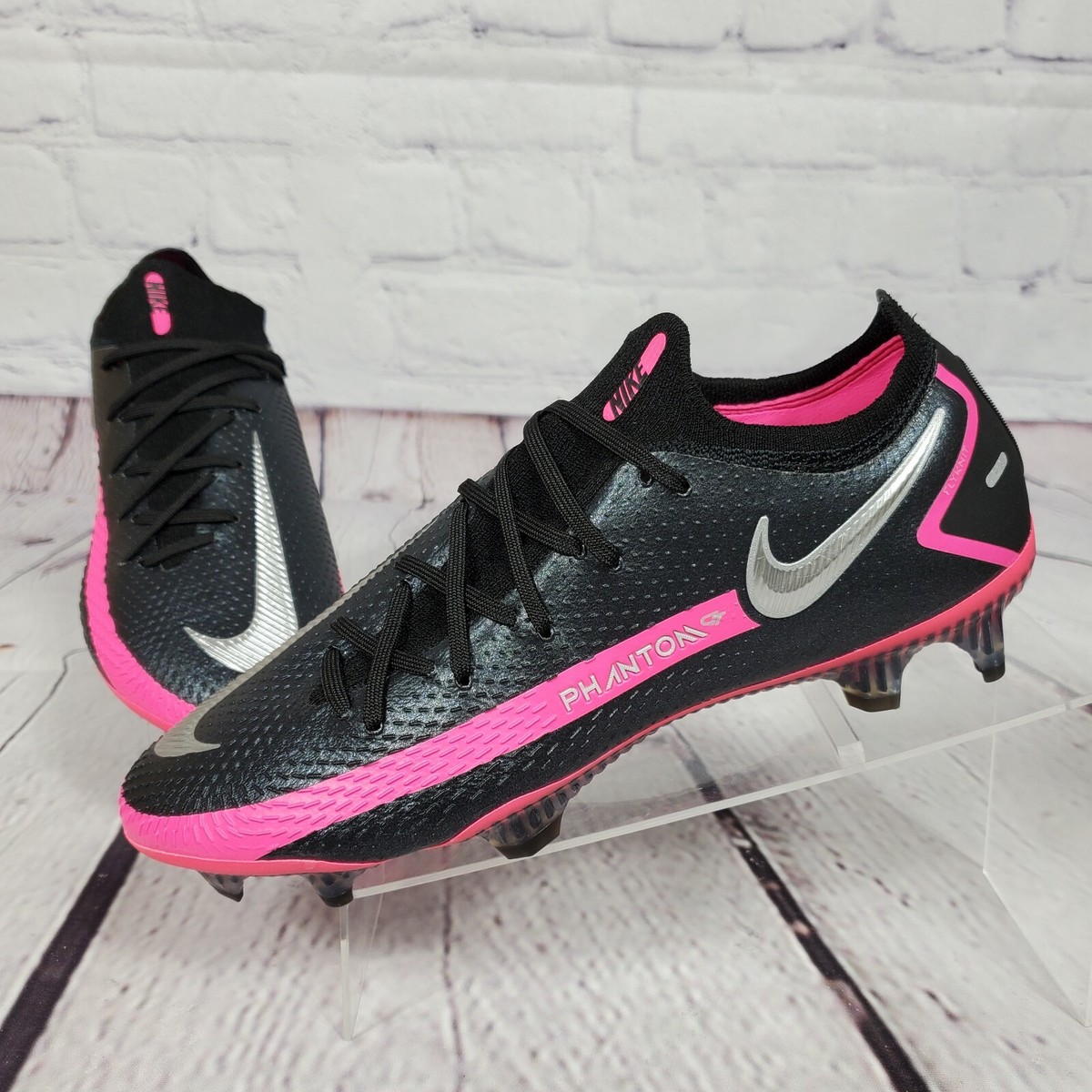 Nike Soccer Cleats Mens 7 Black Pink Phantom GT Elite Lace Nike Soccer Cleats Mens 7 Black Pink Phantom GT Elite Lace