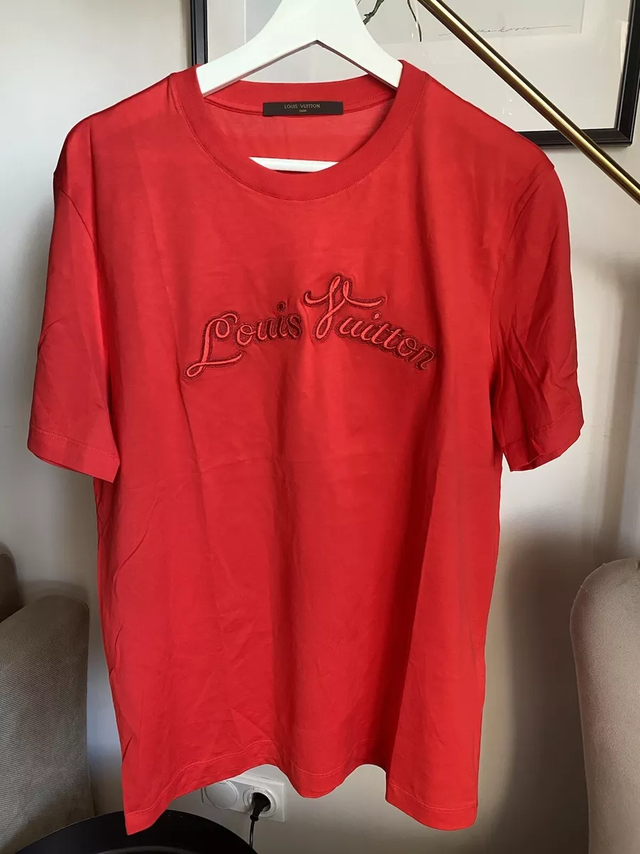 Louis Vuitton LV Red Logo Shirt - High-Quality Printed Brand