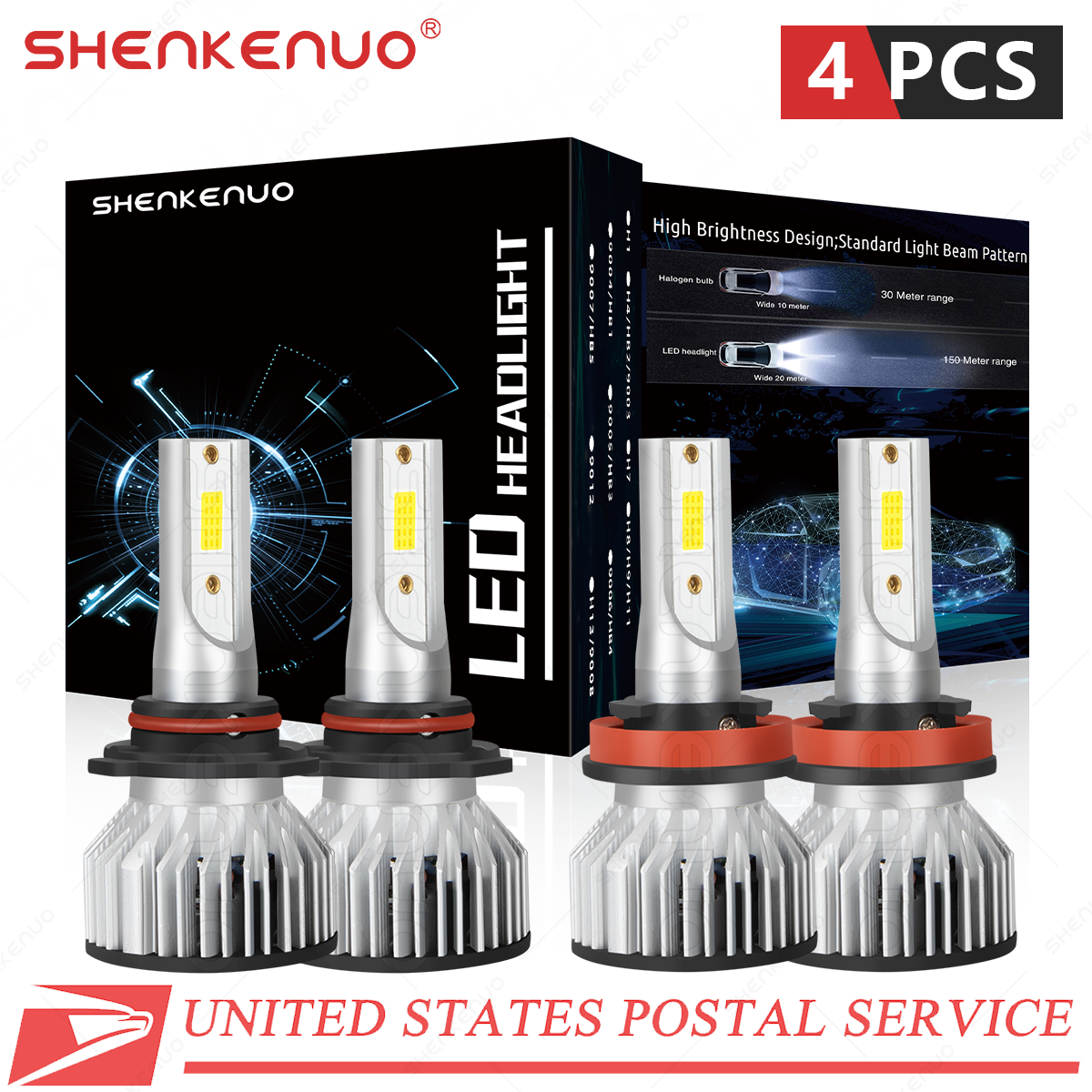 For Lexus GX470 20032009 6000K LED Headlight High & Low Beam Bulbs