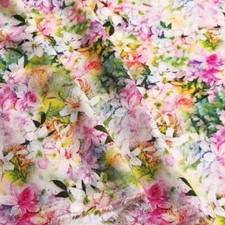 55'' Wide Romantic Floral Digital Print Viscose Fabric Gown Material Rayon