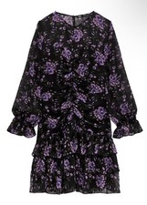 ZARA Floral draped printed dress
