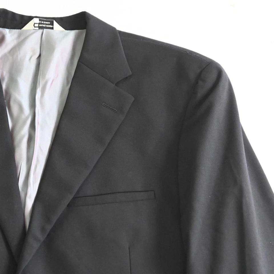 Wilke Rodriguez 42L 34x32 Negro Lana Hombre Chaqueta Pantalones Traje Foto 3 de 4