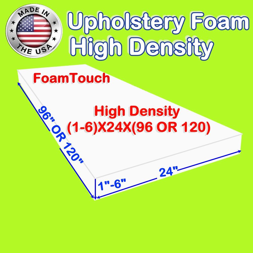 Upholstery Foam Seat Cushion Replacement - 24" x 96" & 24" x 120" by FoamTouch 