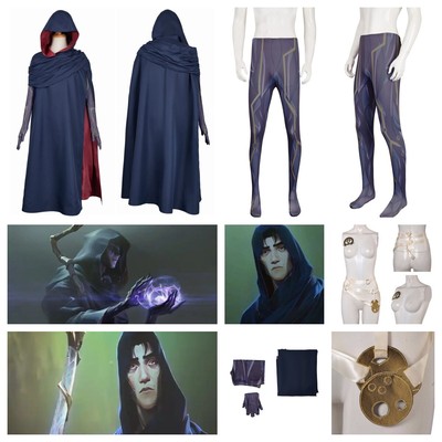 Arcane:League of Legends Season 2 Viktor Cosplay Cloak Costume+Belt Brooch