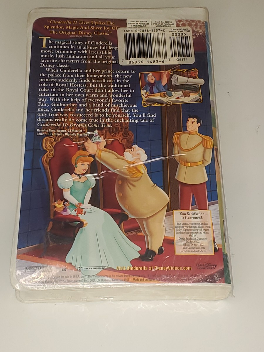 New 2002 Disney CINDERELLA 2 II Dreams Come True Original Sequel