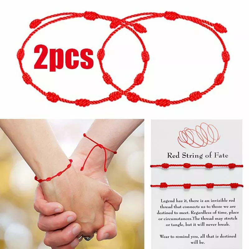 7 Knot Lucky Bracelets - Adjustable Red String Bracelets