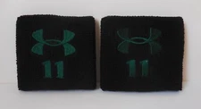 Under Armour 3" Wristband #11 Unisex Black/Forest Green One Pair