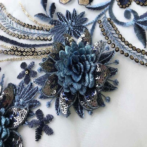 Flower Embroidery Patch 28*16cm Sequin Sew On Clothing Colorful 1Pc Appliques - Picture 4 of 12