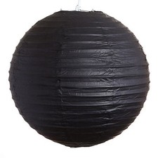  Set of 3 Black Paper Party Wedding Lanterns - 12", 16" and 20" sizes