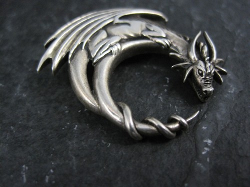 Jessica Galbreth Dragon Moon 925 Sterling Silver Pendant Fine Fantasy Jewelry - Picture 4 of 9