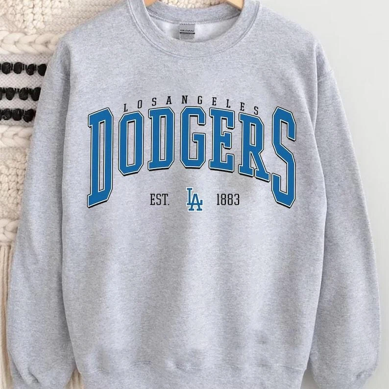 Sudadera De Colección Los Angeles Dodgers - Retro Béisbol Cuello Redondo, Algodón Informal Foto 4 de 4