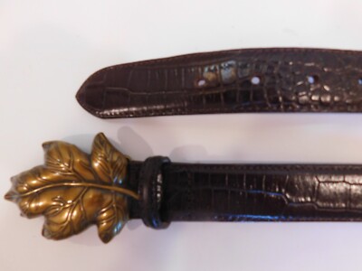 TALBOTS LADIES BROWN CROC EMBOSSED LEATHER 1.0 display picture 1