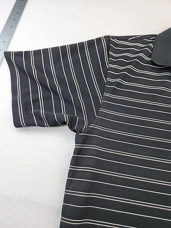 Рубашка поло мужская Grand Slam Golf черная в полоску большая легкая полиэстер - Изображение 3 из 4